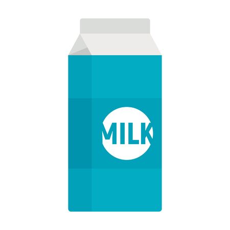 Milk in a bag flat icon. Vector milk in a bag in flat style isolated on white background. Element for web, game and advertisingのイラスト素材