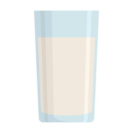 milk in a glass flat icon. Vector milk in a glass in flat style isolated on white background. Element for web, game and advertisingのイラスト素材