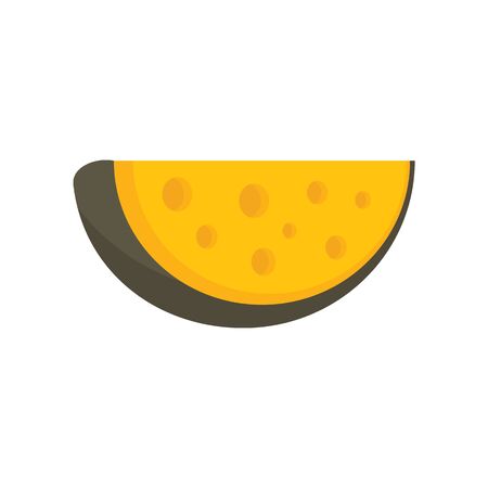 Swiss cheese flat icon. Vector Swiss cheese in flat style isolated on white background. Element for web, game and advertisingのイラスト素材