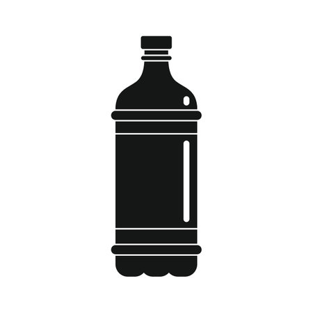 Plastic bottle for water black simple iconのイラスト素材