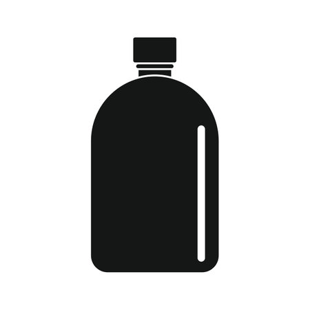Plastic bottle for water black simple iconのイラスト素材
