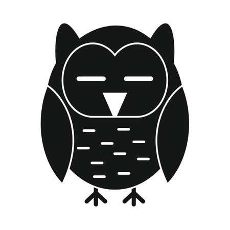 Owl black simple iconのイラスト素材