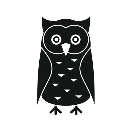 Tattoo owl black simple silhouette vector iconのイラスト素材