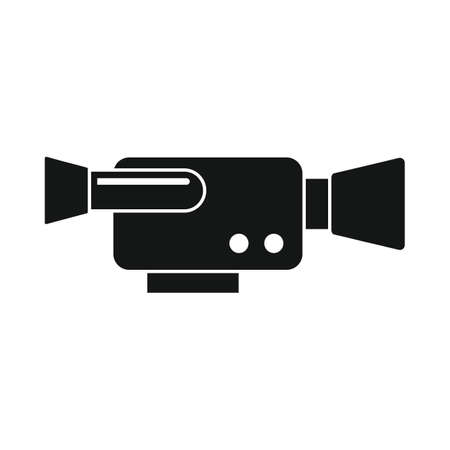 Vector camcorder black simple icon isolated on whiteのイラスト素材