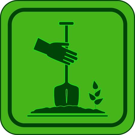 green garden icon - symbol landscapingのイラスト素材