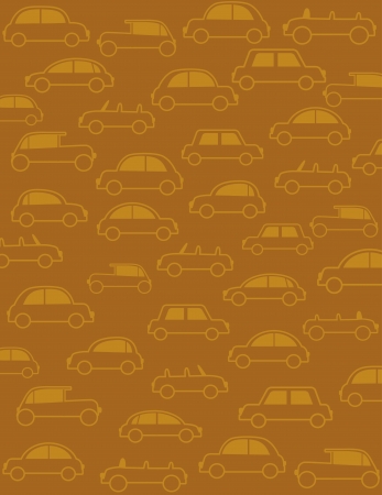 brown transport background with many cars in retro styleのイラスト素材