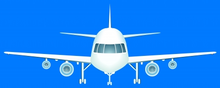 isolated modern flying plane on blue sky backgroundのイラスト素材