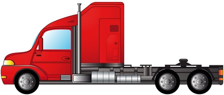 isolated modern american heavy semi truckのイラスト素材