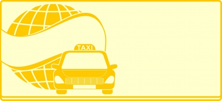 cab yellow background for visiting card taxiのイラスト素材