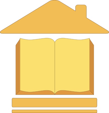 icon with house book - symbol educationのイラスト素材