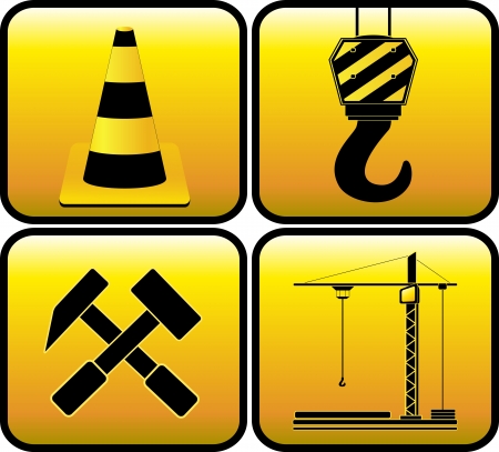 set yellow sign - symbol construction  のイラスト素材