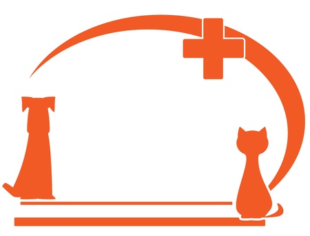 veterinary symbol with place for text and pet silhouette  のイラスト素材