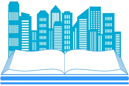 icon with skyscraper and book - real estate symbolのイラスト素材