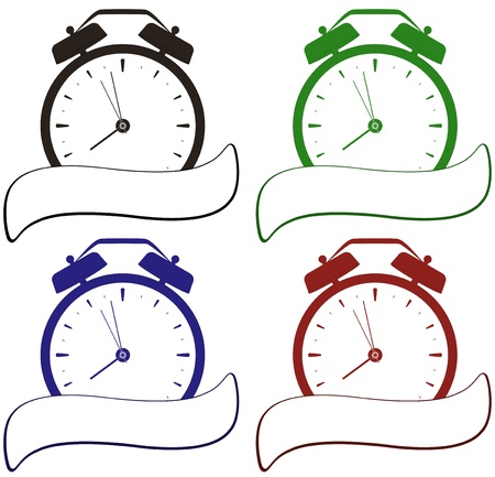 colorful isolated clock with place for textのイラスト素材
