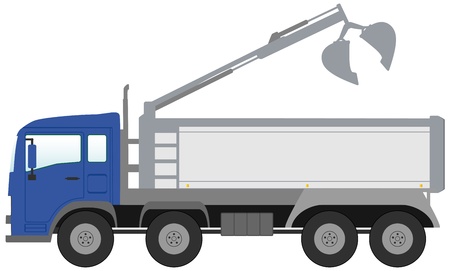 isolated modern bucket truck with blue cabinのイラスト素材