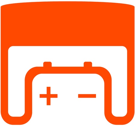 icon with car battery in frame and place for textのイラスト素材