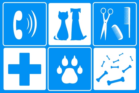 icons for pet services - veterinary symbol and animal supplies goodsのイラスト素材