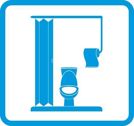 vector restroom icon with lavatory pan and toilet paperのイラスト素材
