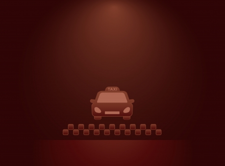 dark background with taxi car and night cabs symbolのイラスト素材