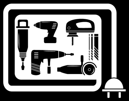 set electrical equipment for construction or repairのイラスト素材