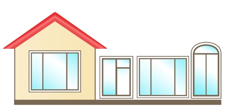 set of windows for installation in homeのイラスト素材