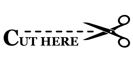 isolated cut lines coupon with scissors silhouetteのイラスト素材