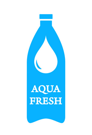 isolated aqua fresh icon with bottle and water dropのイラスト素材