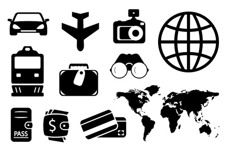 set black isolated objects for business travelingのイラスト素材