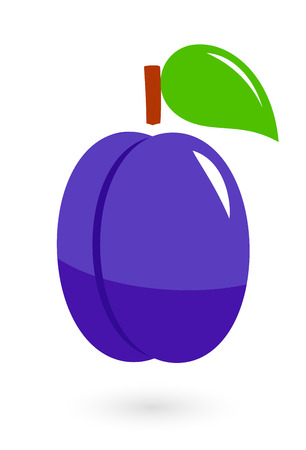 bright fruit icon with isolated ripe plumのイラスト素材