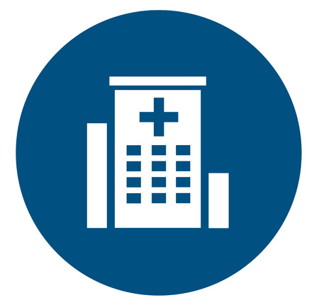 medical icon with white hospital building silhouetteのイラスト素材