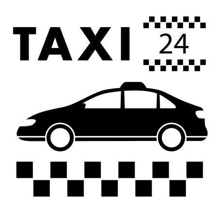 taxi signboard around the clock services symbolのイラスト素材