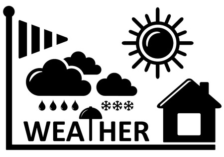 black weather concept symbol for meteorology industryのイラスト素材
