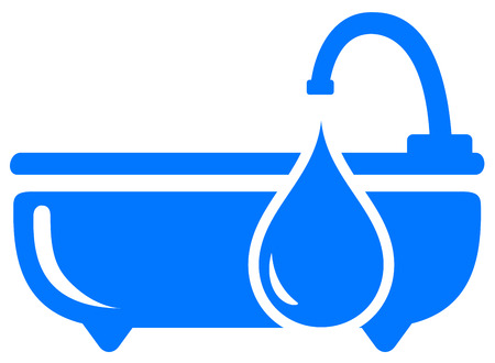 blue bathroom concept symbol with drop silhouetteのイラスト素材