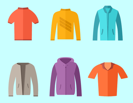 set of fashion collection clothing wardrobeのイラスト素材