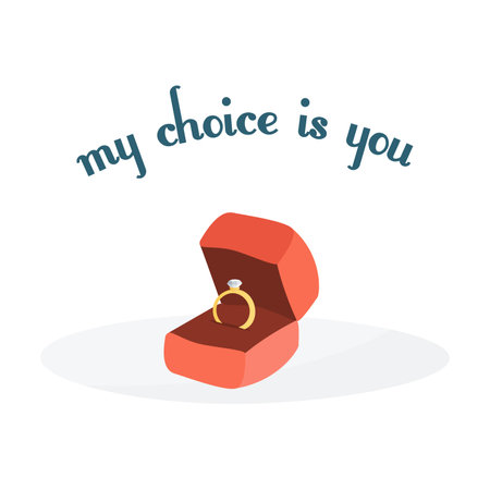 My choice is you! Ring in a boxのイラスト素材