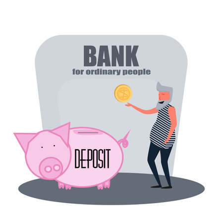 Piggy bank for people to deposit moneyのイラスト素材