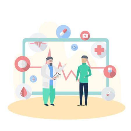 Doctor and patient, vectorial imageのイラスト素材