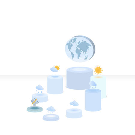 vector weather forecast icon with bright background.のイラスト素材