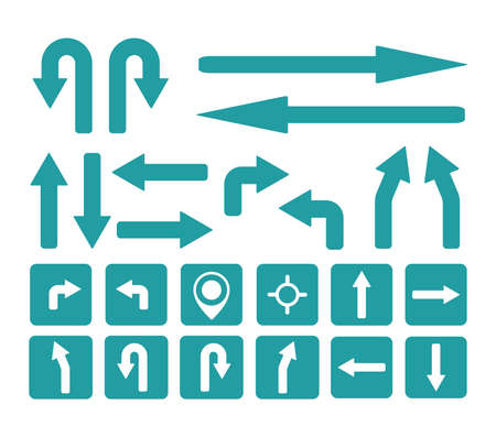 Green arrows. Vector illustration Graphic setのイラスト素材