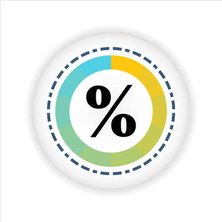 Illustration of percent indicators isolated on white background, vector circle chart.のイラスト素材