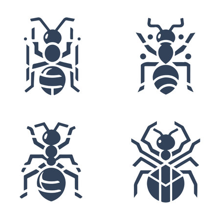 Ant icons set on white background for graphic and web design. Simple vector sign. Internet concept symbol for website button or mobile appのイラスト素材