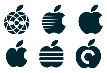 Apple icons set. Vector illustration. Isolated on white background.のイラスト素材