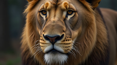 Close up portrait of a big male lion (Panthera leo)の素材