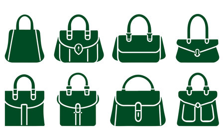 Set of handbags icons. Vector illustration isolated on white background.のイラスト素材