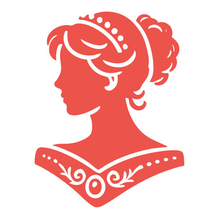 Silhouette of a beautiful woman in a red dress. Vector illustrationのイラスト素材