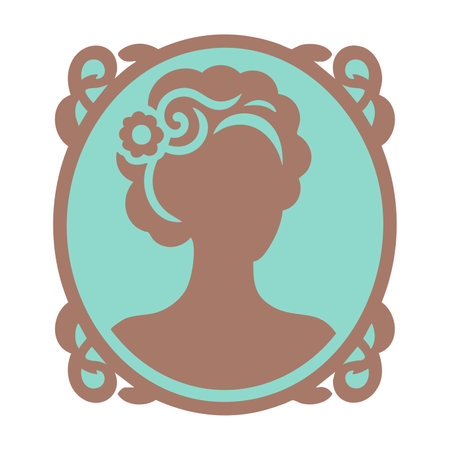 Silhouette of a woman with a flower in her hair.のイラスト素材