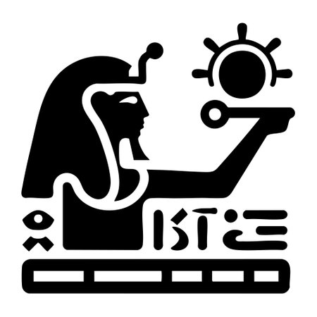 Egyptian hieroglyphs. Vector illustration on white background.のイラスト素材