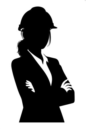 Illustration of a silhouette of a businesswoman on a white backgroundのイラスト素材