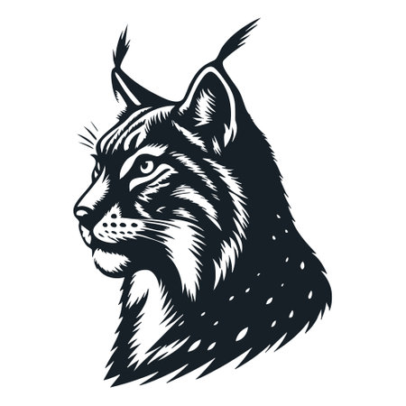 Lynx head isolated on white background. Vector illustration for your designのイラスト素材