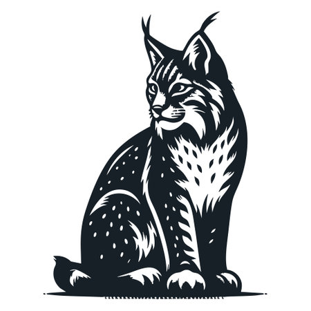 Vector image of a lynx in the style of engravingのイラスト素材